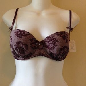 Jessica Simpson romantic floral bra 36C NEW